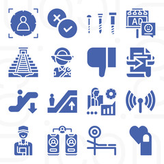 16 pack of review  filled web icons set