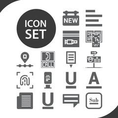 Simple set of indicates related filled icons.