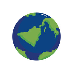 earth planet icon, flat style