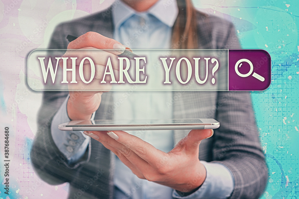 Poster conceptual hand writing showing who are youquestion. concept meaning inviting someone to join in you