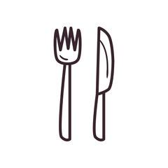 Cutlery line style icon vector design