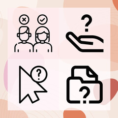 Simple set of interrogation related lineal icons