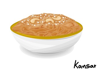 Kansar indian Sweet Dish Food Vector