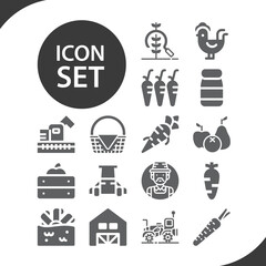 Simple set of catch crop related filled icons.