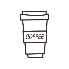 coffee mug daily sticker line style icon vector design