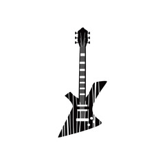 guitar electric instrument black and white style icon vector design