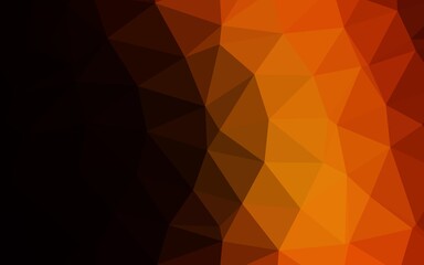 Dark Orange vector polygon abstract background.