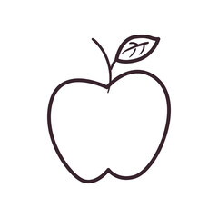 apple fruit line style icon vector design