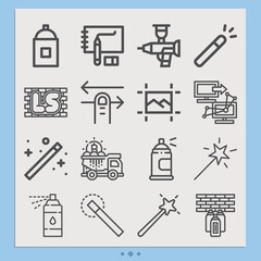 Simple set of articulation related lineal icons.