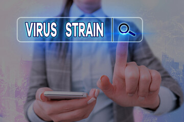 Writing note showing Virus Strain. Business concept for Another genetic variant derived from the...
