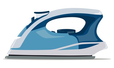 Electric iron for ironing. Household appliances icon. Vector illustration.