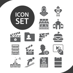Simple set of old related filled icons.