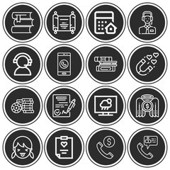 16 pack of promise  lineal web icons set