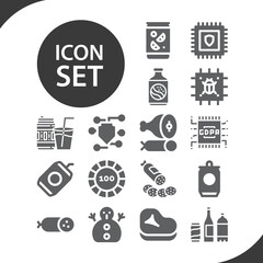 Simple set of salt related filled icons.