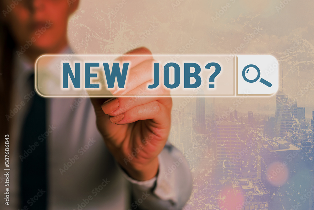 Aufkleber conceptual hand writing showing new job question. concept meaning asking if an individual got regula
