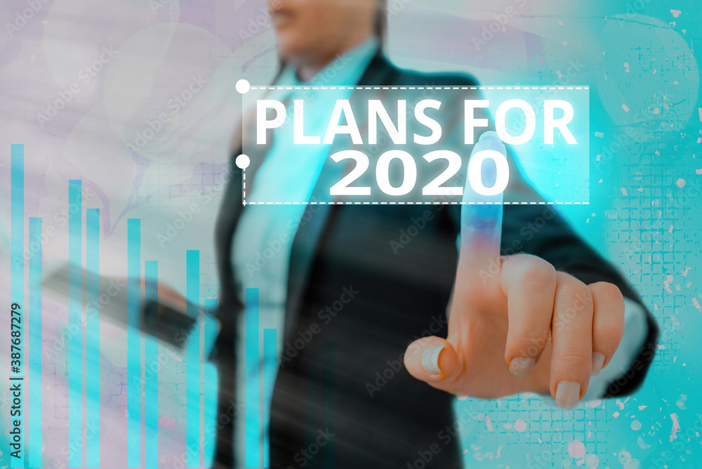 Poster text sign showing plans for 2020. business photo showcasing an intention or decision about what one 