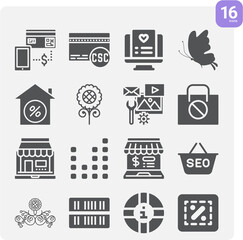 Simple set of bottles related filled icons.