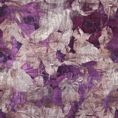 Seamless abstract pattern in beige and purple. Detailed intricate highly textured feminine design. Repeat textile material for surface design. Girly fuchsia rich luxurious pattern.
