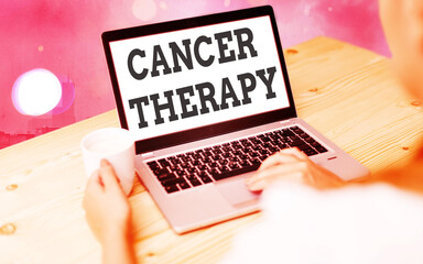 Word writing text Cancer Therapy. Business photo showcasing the treatment of cancer in a patient...
