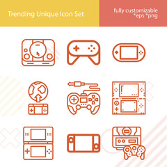 Simple set of boolean related lineal icons.