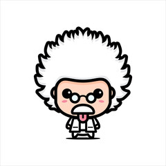 cute professor character vector design