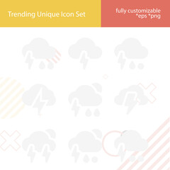 Simple set of wind scale related filled icons.