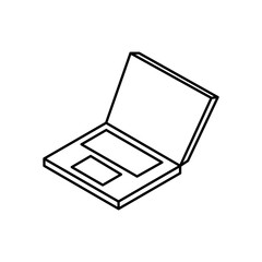 laptop computer icon, line style