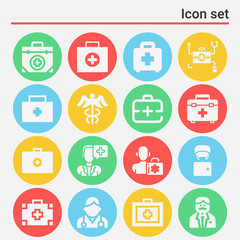 16 pack of intern  filled web icons set