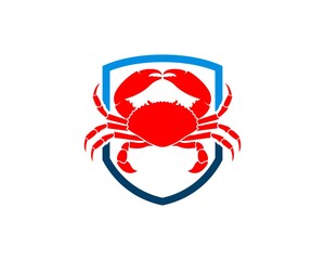 Protection shield with crab inside