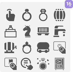 Simple set of barrel related filled icons.
