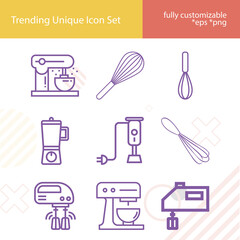 Simple set of disciplined related lineal icons.