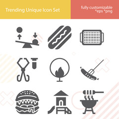 Simple set of physical structure related filled icons.