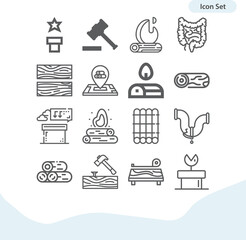 Simple set of wind instrument related lineal icons.