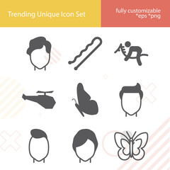 Simple set of charges related filled icons.