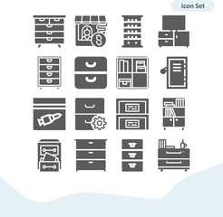 Simple set of ministry related filled icons.