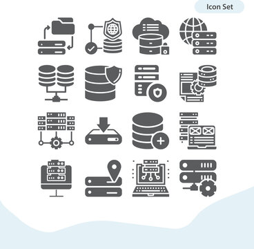 Simple set of waiter related filled icons.