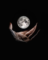 moon in hands