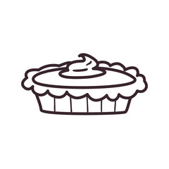 sweet cake line style icon vector design