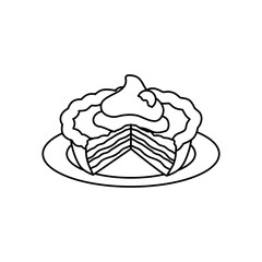 piece of cake icon, line style