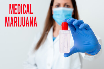 Word writing text Medical Marijuana. Business photo showcasing available only by prescription and...