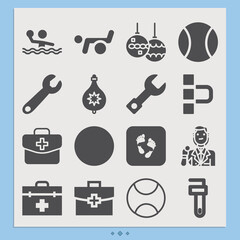 Simple set of sole related filled icons.