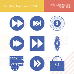 Simple set of bloc related filled icons.