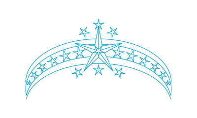 星のティアラ　線画イラスト_05 © green-ASH