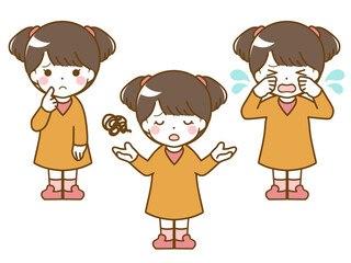 小さな女の子の困った表情