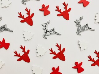 prints on red background