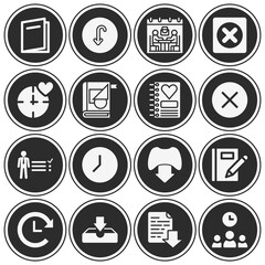 16 pack of schedule  filled web icons set