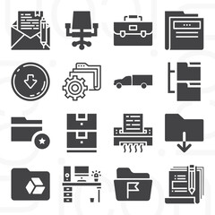 16 pack of bring  filled web icons set