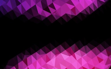 Dark Pink vector shining triangular template.