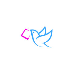 illustration logo bird icon vector