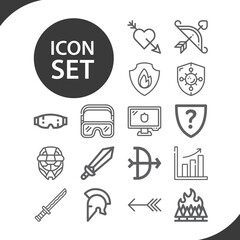 Simple set of spear related lineal icons.